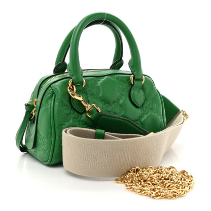 Gucci Calfskin GG Matelasse Mini Bowler Bag Spring Green Natural 3 of 10