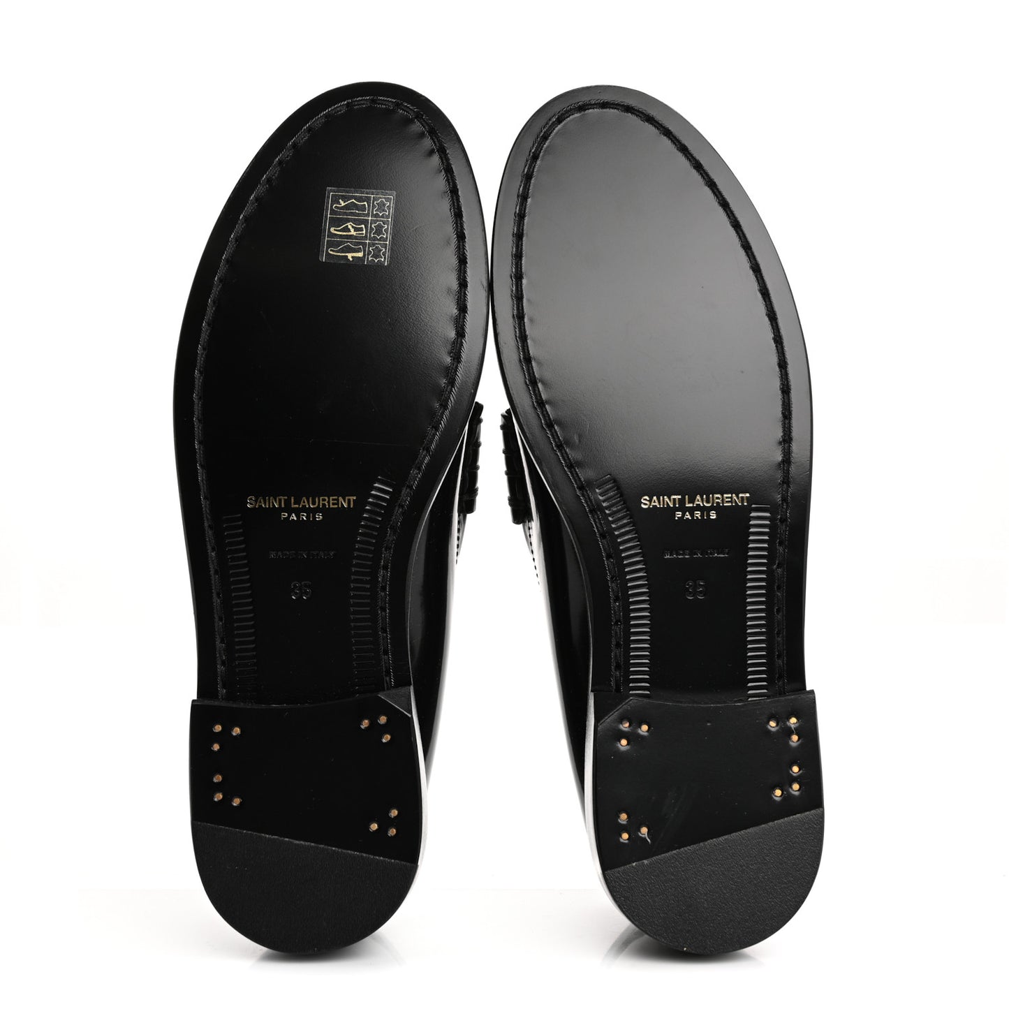 Calfskin Penny Loafers 35 Black