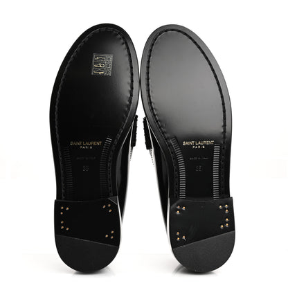 Saint Laurent Calfskin Penny Loafers 35 Black 6 of 9