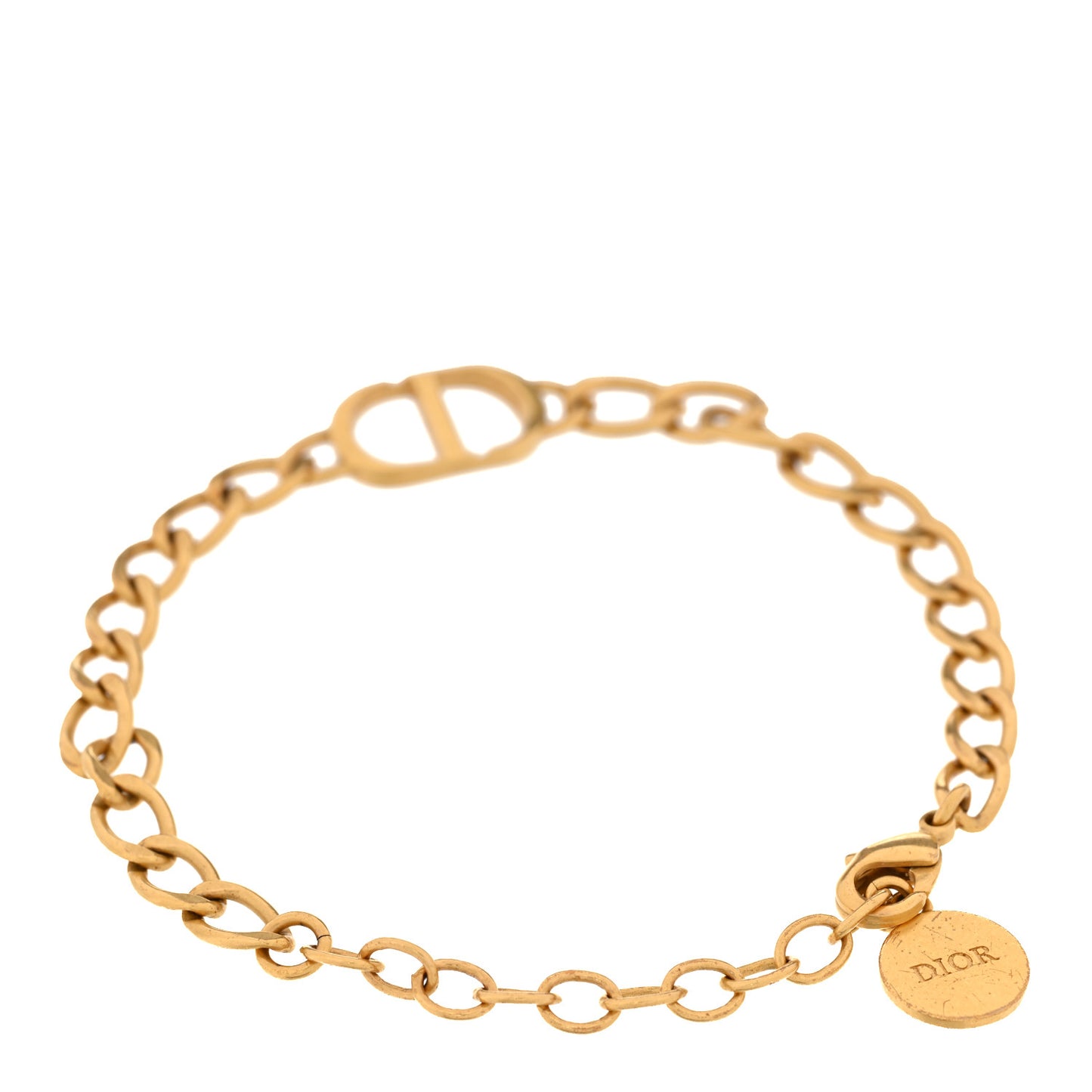 Metal Petit CD Chain Bracelet Gold