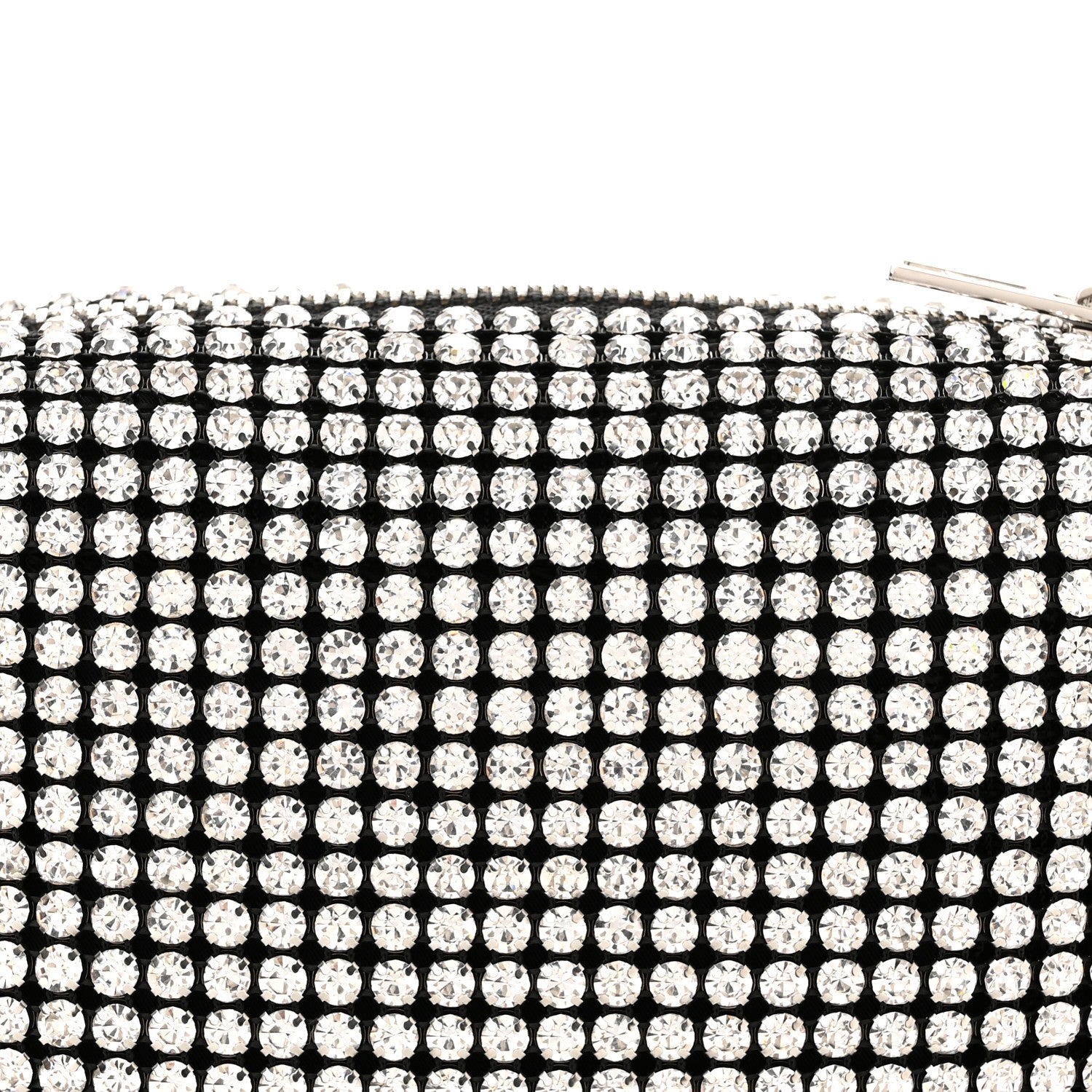 Alexander Wang Mesh Crystal Rhinestone Mini Heiress Pouch Black Silver 9 of 13