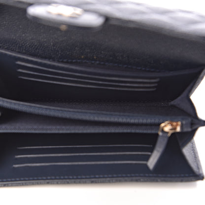 Chanel Caviar Quilted Medium Flap Wallet Navy 5 of 9