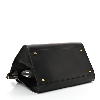 The Row Polished Saddle Calfskin Soft Margaux 15 Black 4 of 9