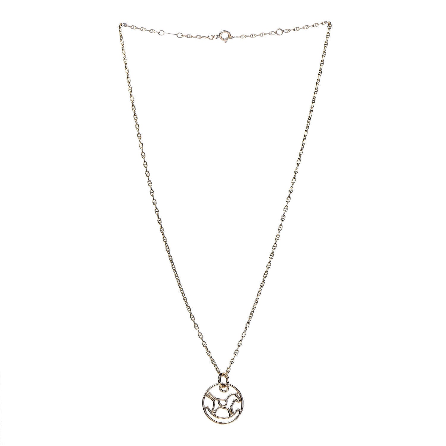 Hermes 18K Yellow Gold Dada Baby Rocking Horse Pendant Necklace 3 of 6