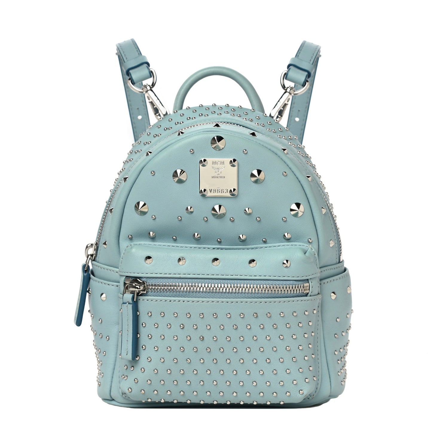 Calfskin Stud X-Mini Stark Bebe Boo Backpack Sky Blue