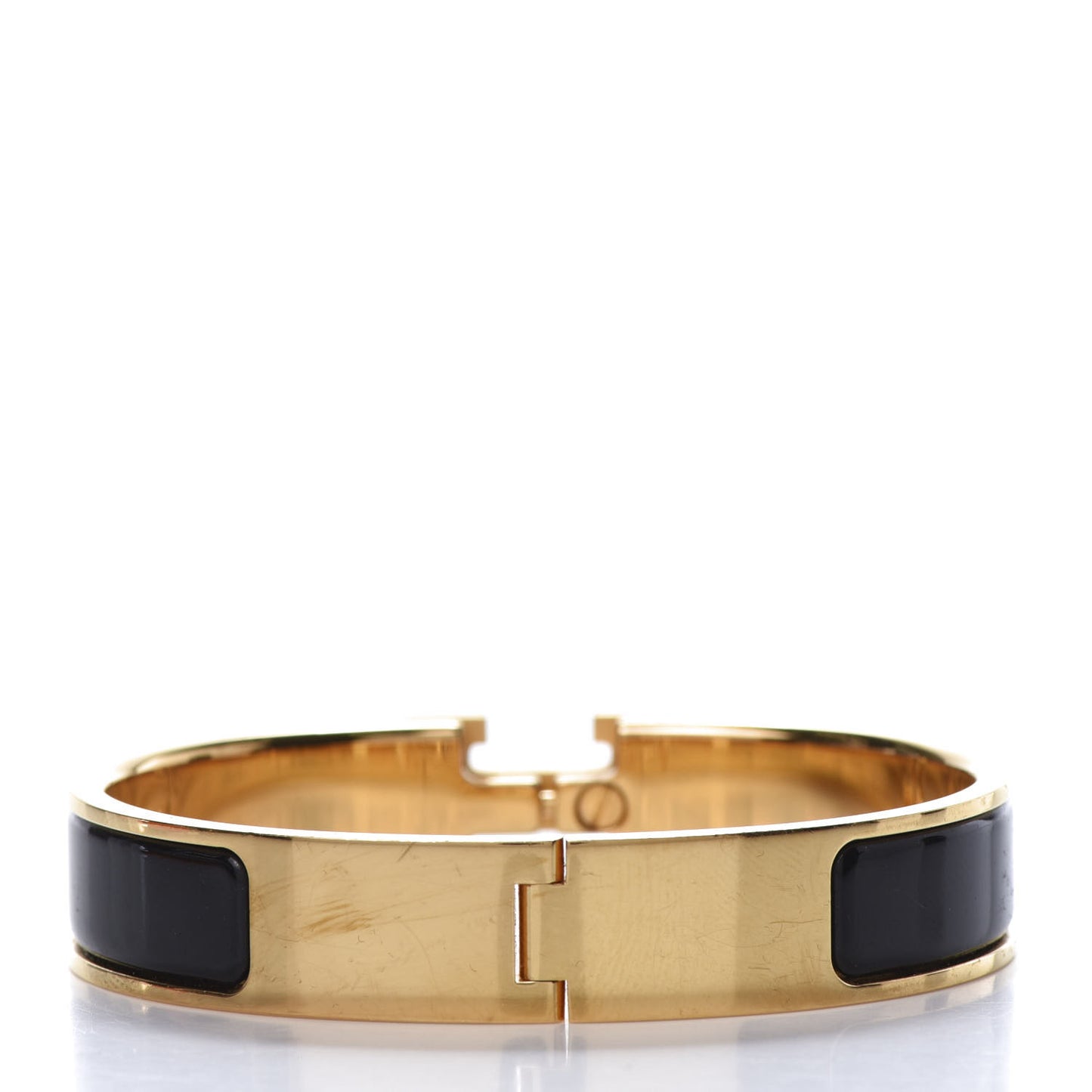 Enamel Narrow Clic Clac H Bracelet PM Black