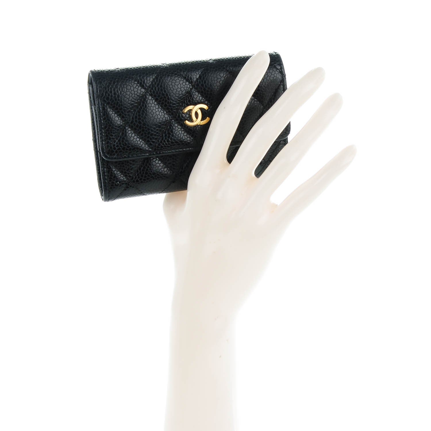 Chanel Caviar Quilted Flap Card Holder Black 2 of 8