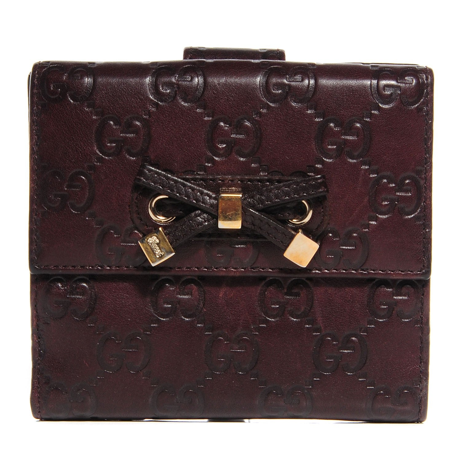 Gucci Guccissima Princy Compact Wallet Chocolate 1 of 7