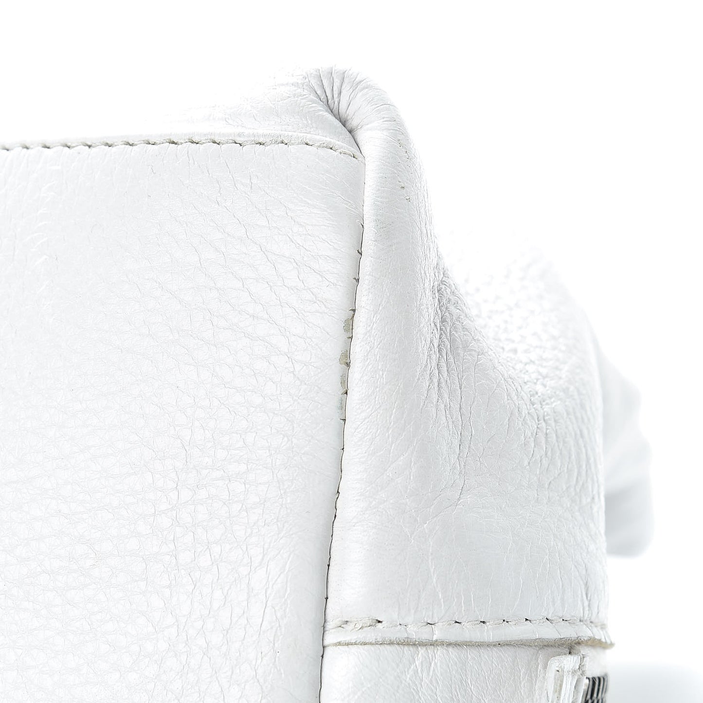 Cervo Deerskin Intrecciato Satchel White