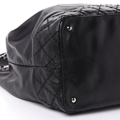 Chanel Calfskin Drawstring CC Bucket Bag Black 8 of 12