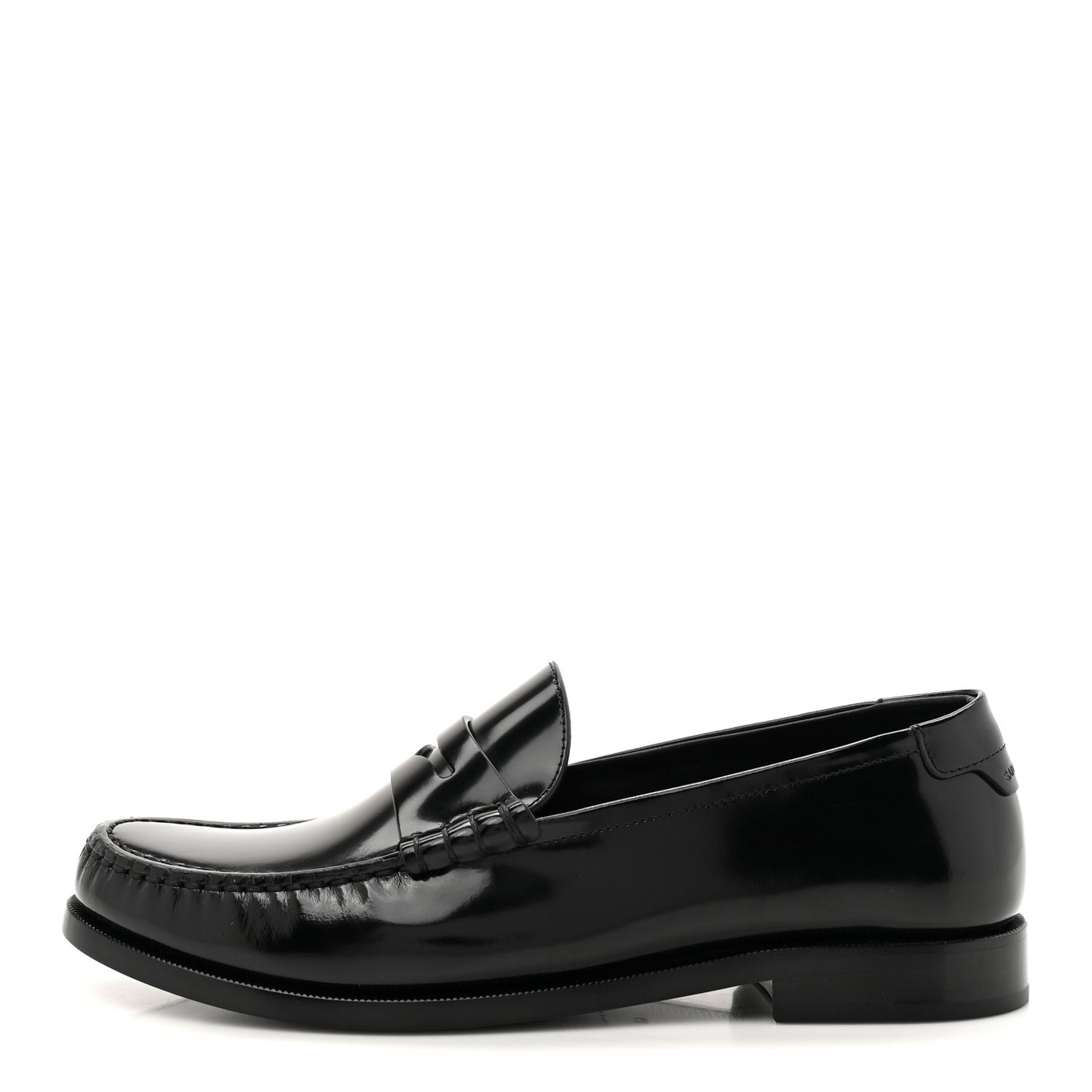 Glazed Calfskin Le Loafer 15 Penny Slippers 40 Black
