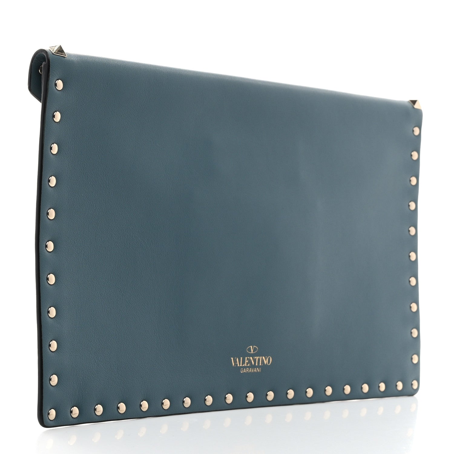 Valentino Garavani Vitello Large Rockstud Envelope Clutch Amadeus 3 of 6