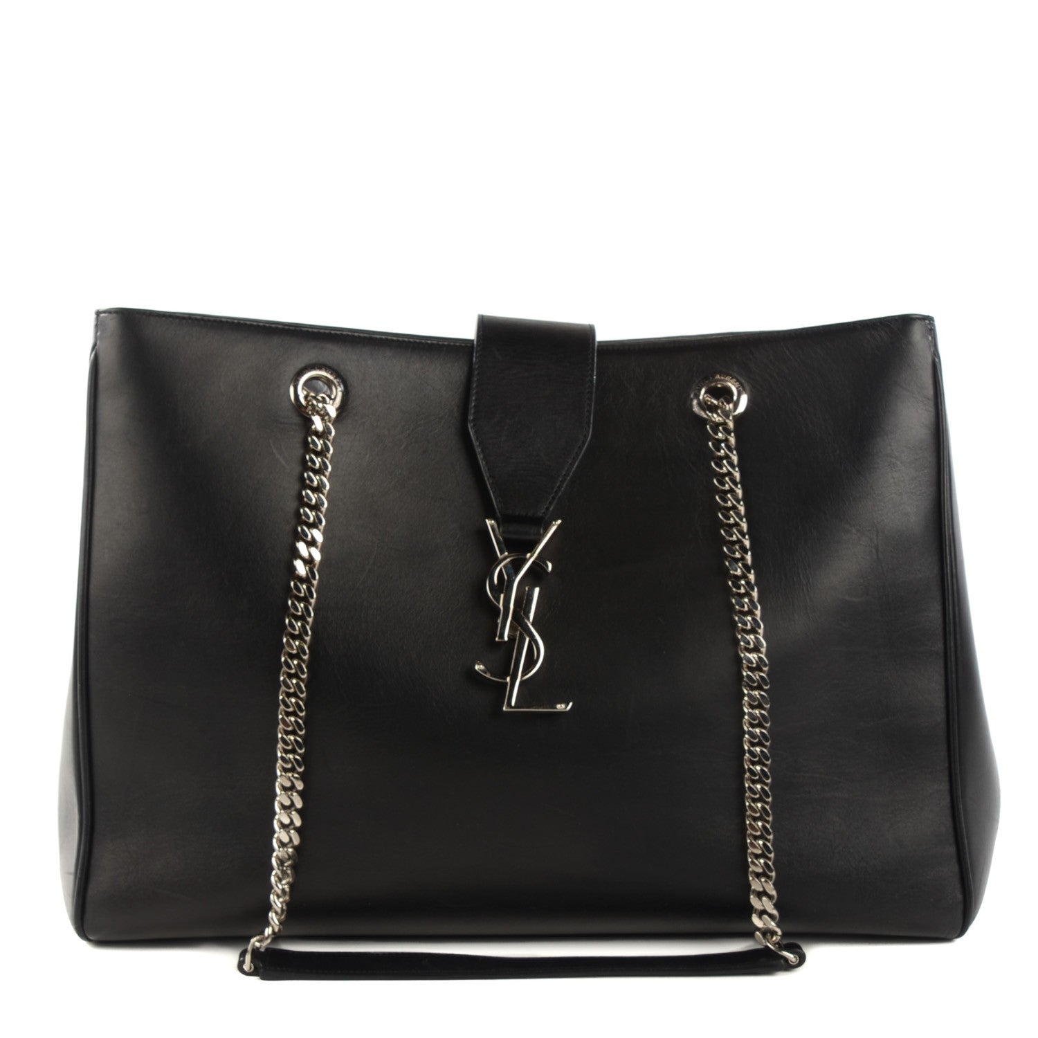 Saint Laurent Calfskin Classic Monogram Shopping Bag Black 1 of 10