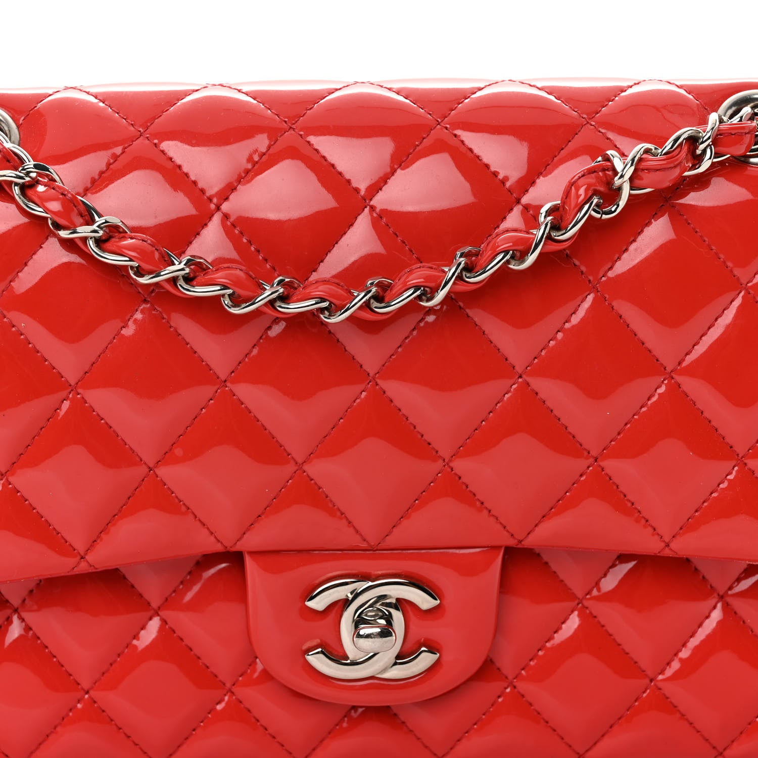 Chanel Patent Quilted Medium Double Flap Fuchsia 8 of 11