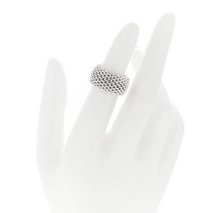 Tiffany Sterling Silver Somerset Mesh Ring 46 3.75 2 of 4