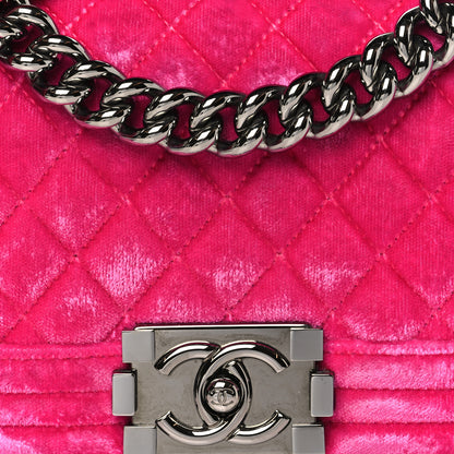 Chanel Velvet Quilted Small Boy Flap Pink 8 of 11