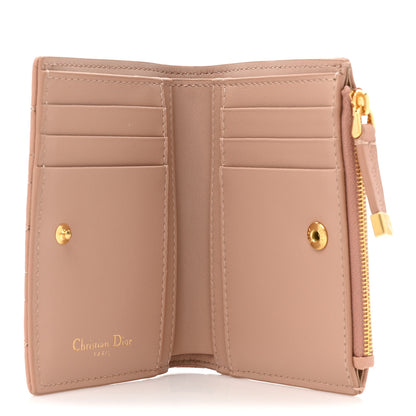 Christian Dior Grained Calfskin Supple Cannage Caro Dahlia Wallet Rose Des Vents 5 of 12