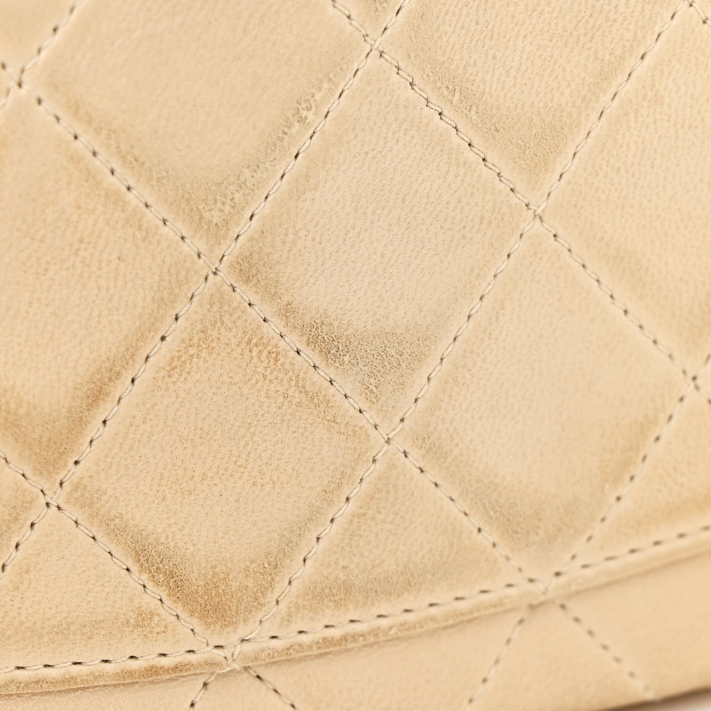 Lambskin Quilted Mini Square Flap Beige