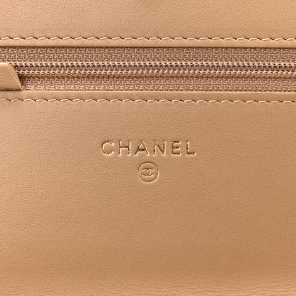 Chanel Caviar Quilted CC Filigree Wallet On Chain WOC Beige 6 of 13