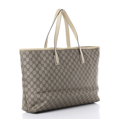 Gucci GG Supreme Monogram Large Zippered Shopping Tote Off White 2 of 15
