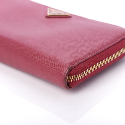 Prada Saffiano Triangle Zip Around Wallet Ibisco 7 of 10
