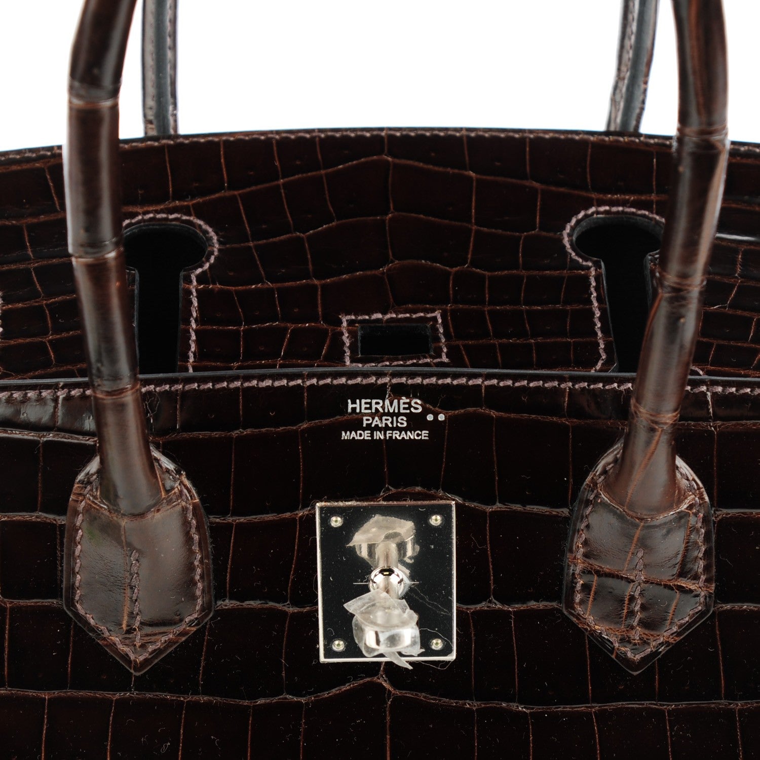 Hermes Shiny Niloticus Crocodile Birkin 30 Havane 9 of 23