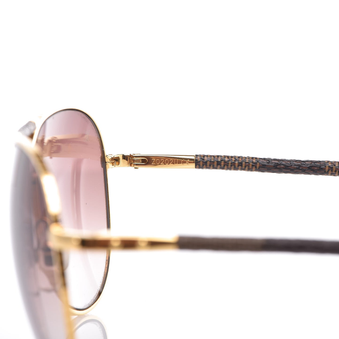 Damier Ebene Conspiration Pilote Sunglasses Z0202U Gold