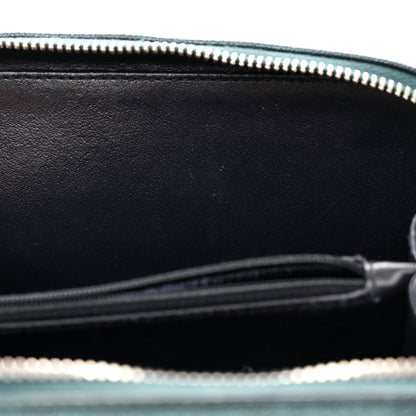 Chanel Iridescent Caviar Quilted Medium CC Filigree Vanity Case Dark Turquoise 12 of 13