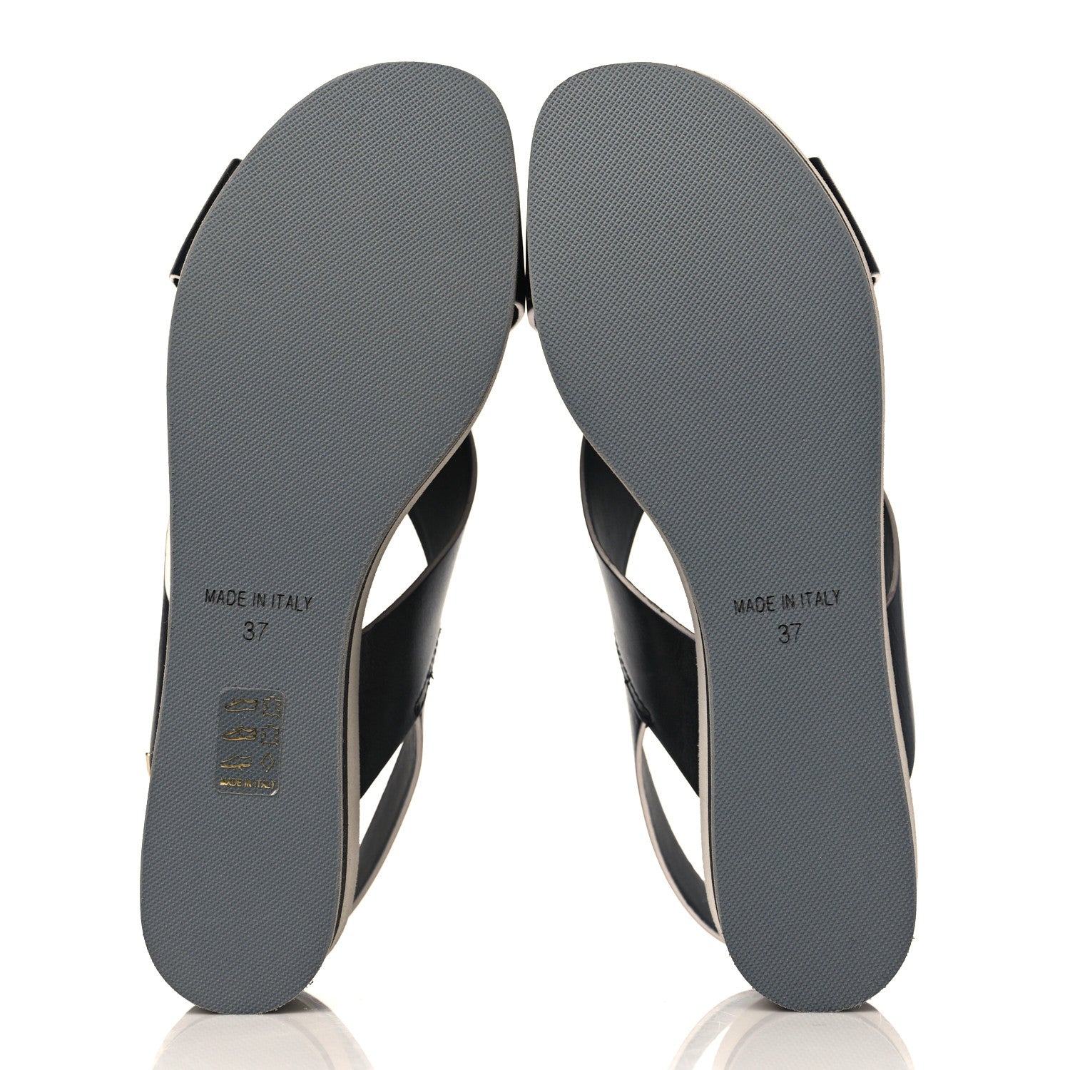 Fendi Nappa Criss Cross Platform Sandals 37 Black White 5 of 8