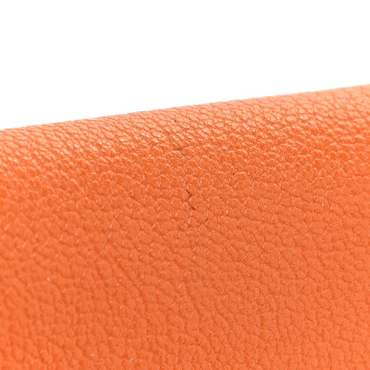 Hermes Chevre Mysore Kelly Longue Wallet Orange 15 of 16