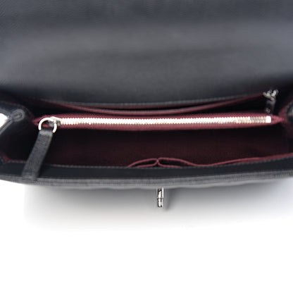 Chanel Caviar Chevron Quilted Small Coco Handle Flap Black 5 of 10