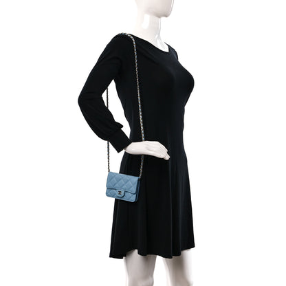 Chanel Caviar Quilted Mini Chain Bag Blue 2 of 11