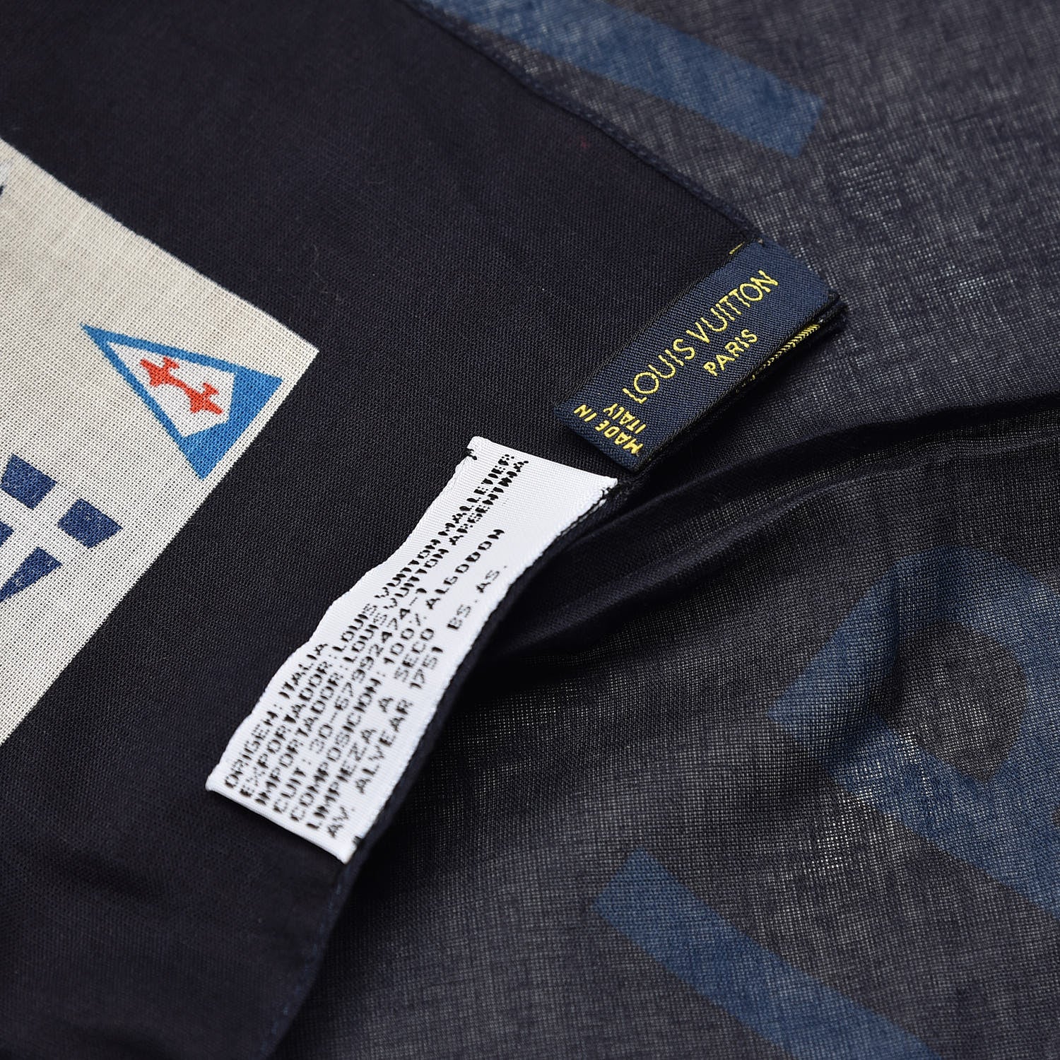 Louis Vuitton Cotton Cup Scarf Navy 4 of 4