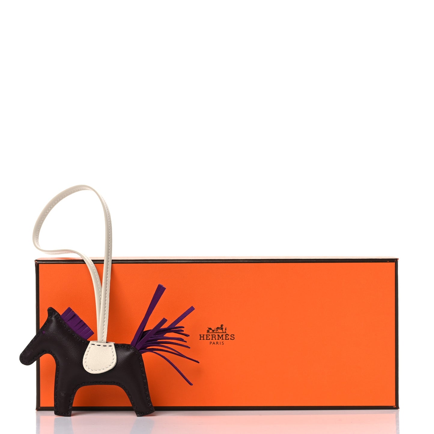 Milo Lambskin Grigri Rodeo Horse Bag Charm PM Rouge Sellier Craie Violet