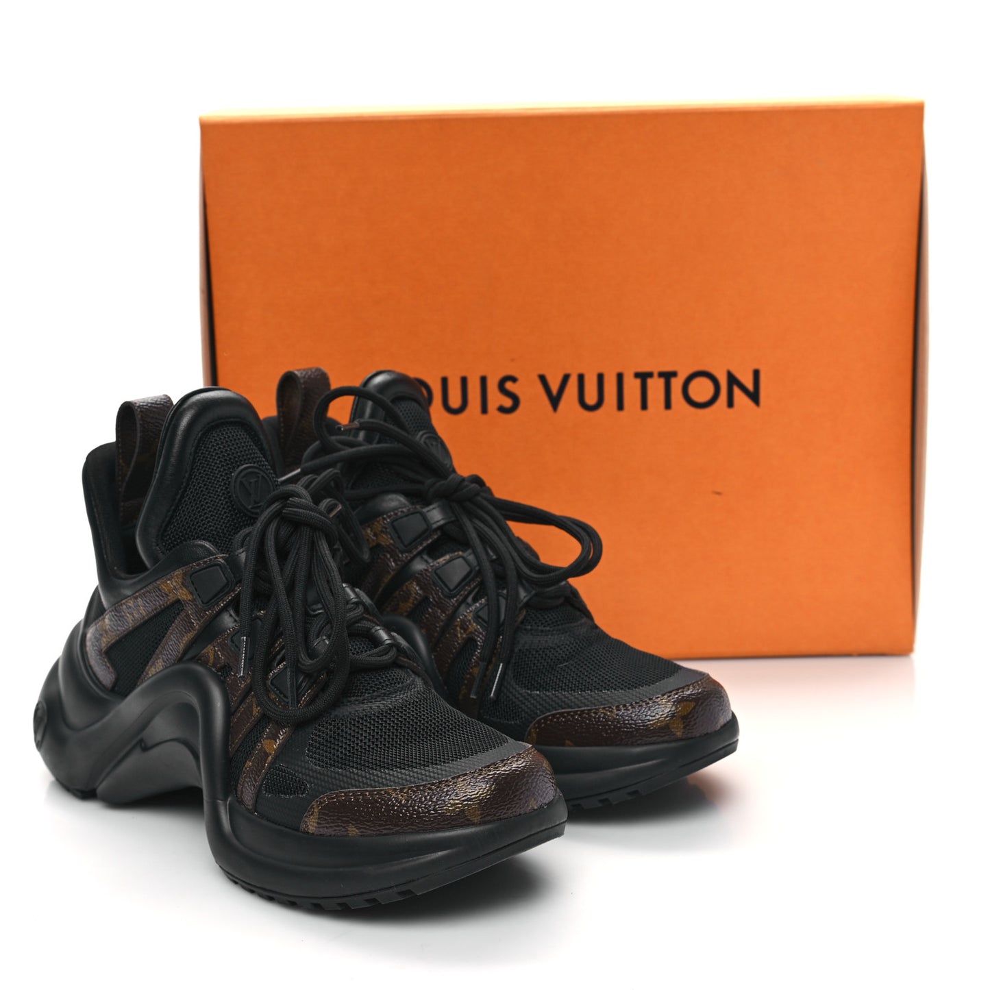 Calfskin Patent Monogram LV Archlight Sneakers 37.5 Black