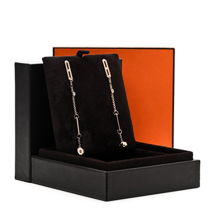 Hermes 18K Rose Gold Diamond Chaine D'Ancre Chaos Earrings 6 of 6