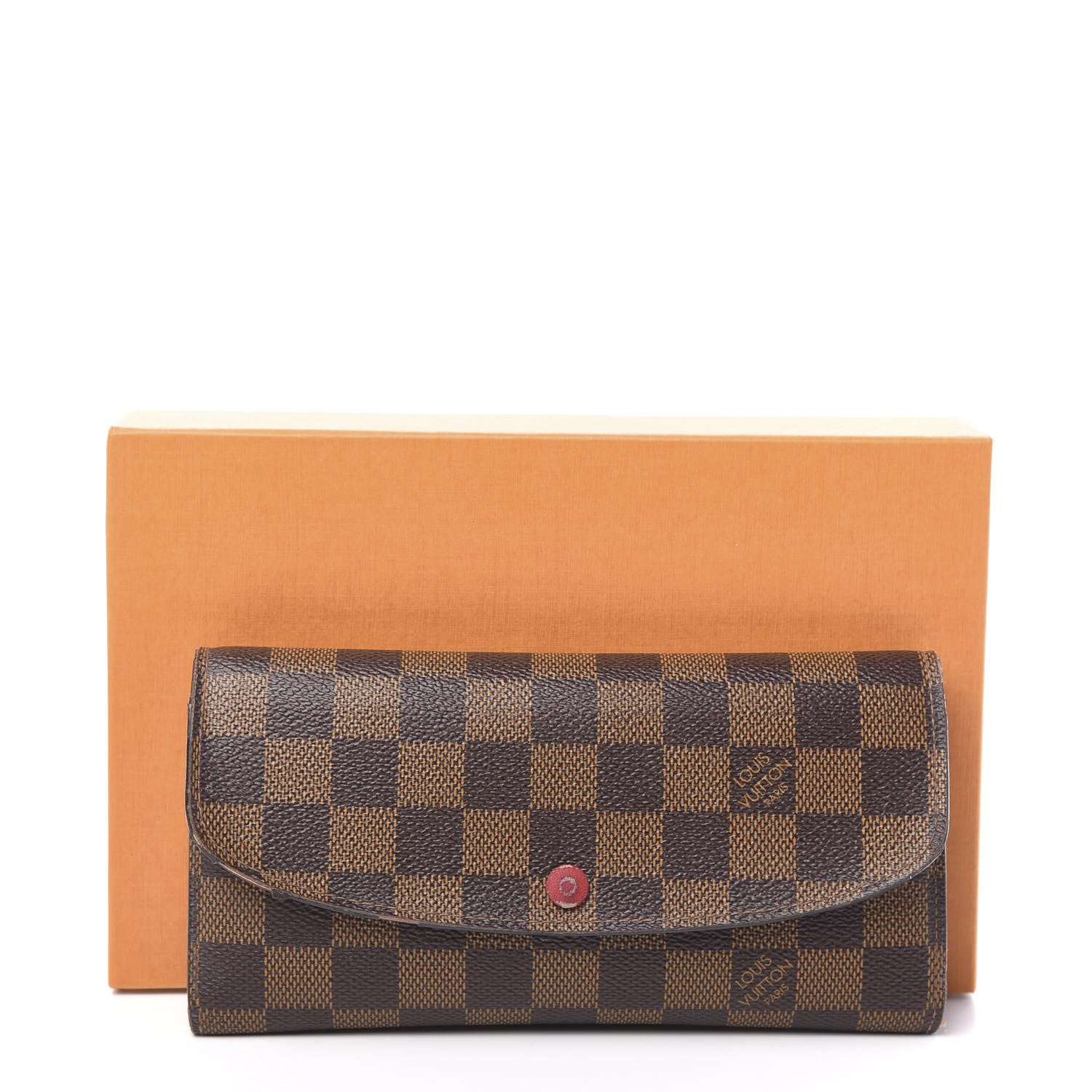 Louis Vuitton Damier Ebene Emilie Wallet Red 10 of 10