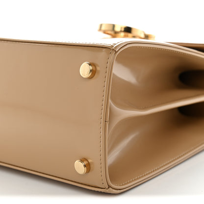 Salvatore Ferragamo Brushed Off Calfskin Small Iconic Top Handle Camel 10 of 10