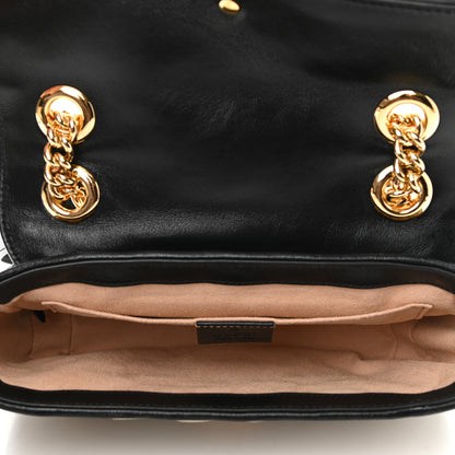 Gucci Monogram Matelasse Diagonal Mini GG Marmont Shoulder Bag Beige Black 5 of 10