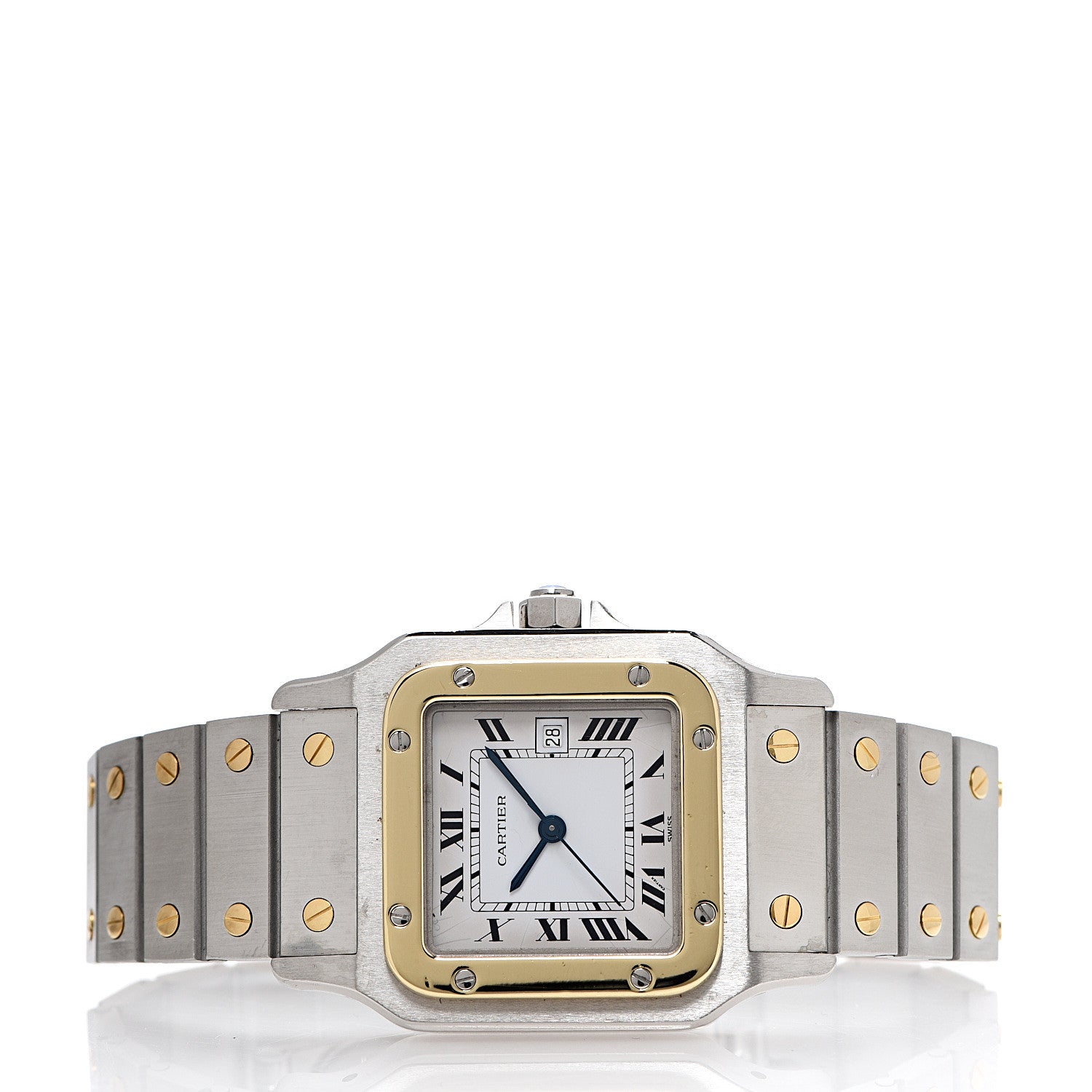 Cartier Stainless Steel 18K Yellow Gold 29mm Santos De Cartier Galbee Automatic Watch 2 of 7