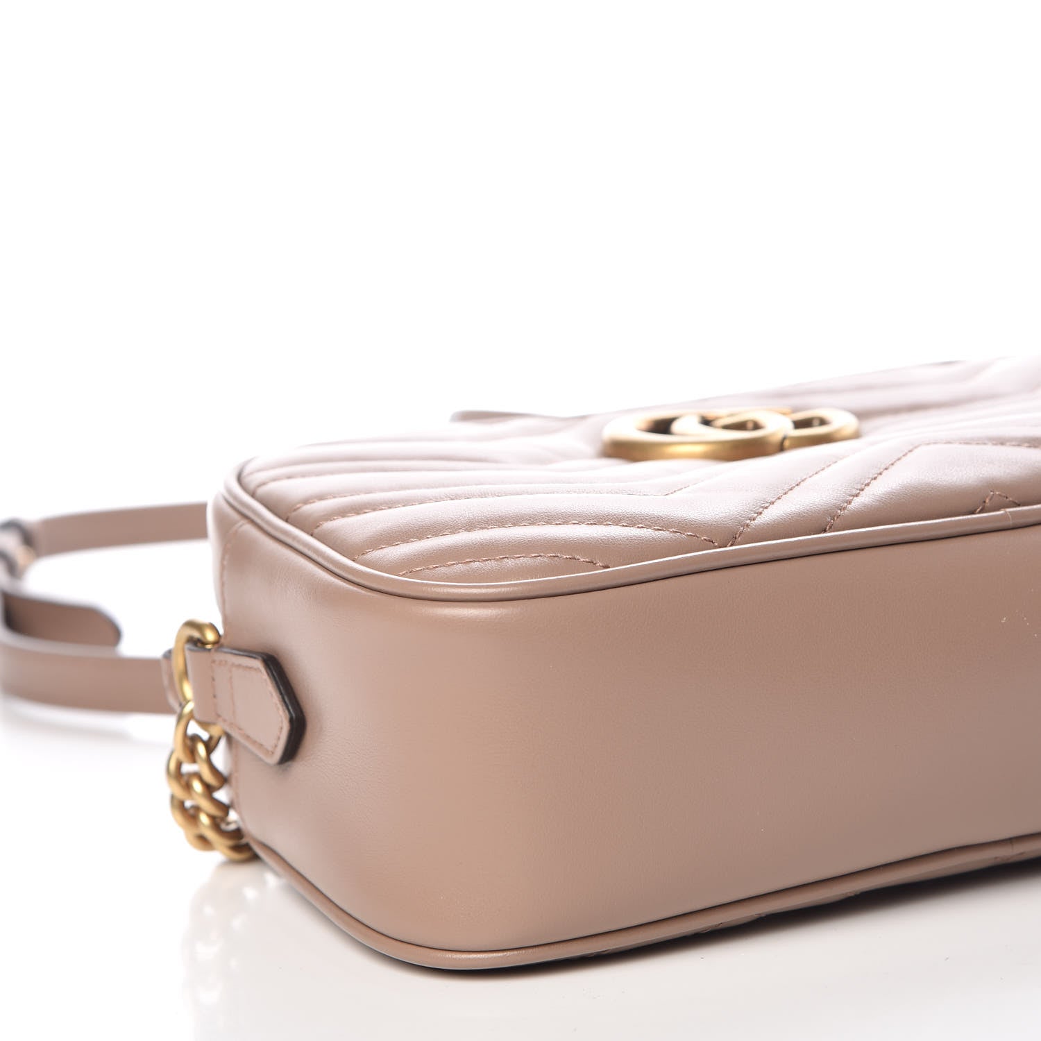 Gucci Calfskin Matelasse Small GG Marmont Chain Shoulder Bag Porcelain Rose 8 of 10