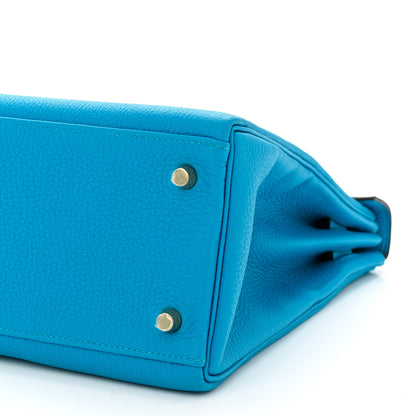 Hermes Togo Kelly Retourne 32 Bleu Zanzibar 9 of 11