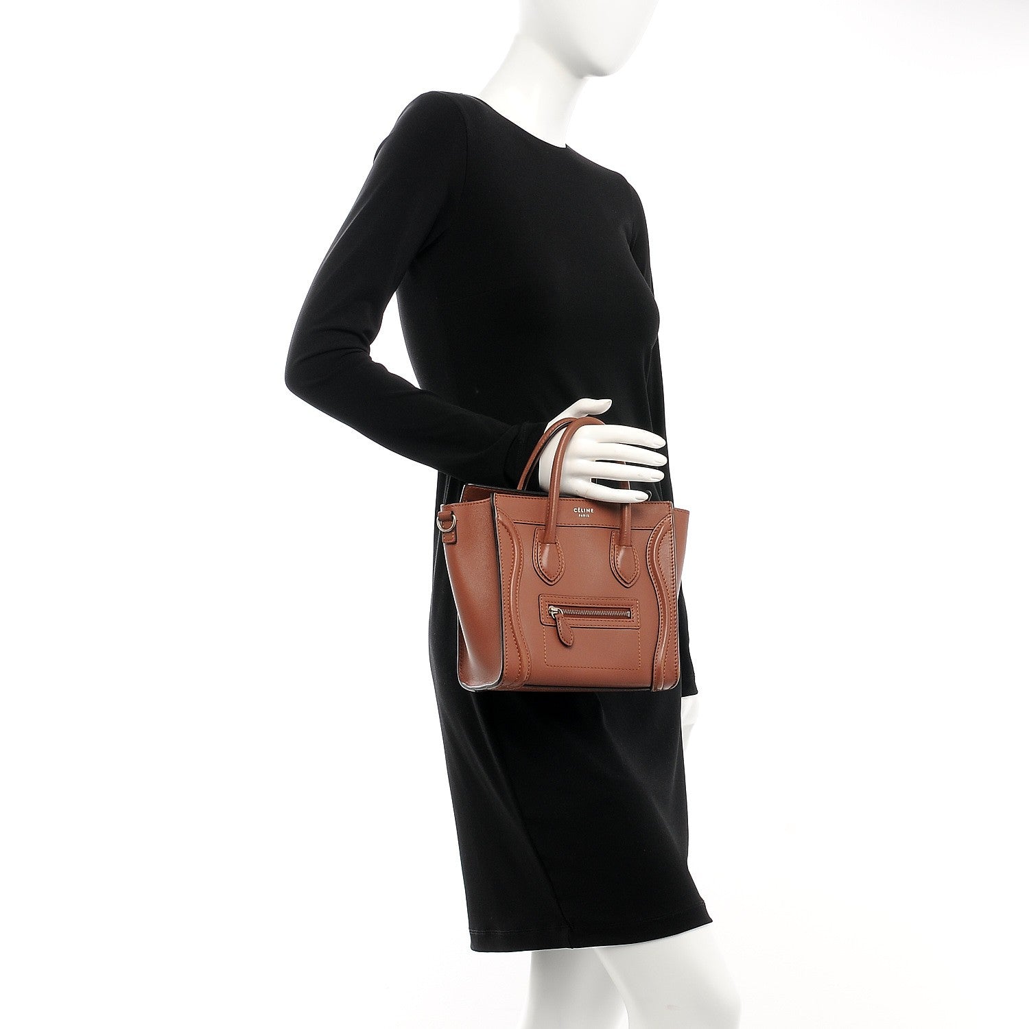 Celine Smooth Calfskin Nano Luggage Sienna 3 of 13