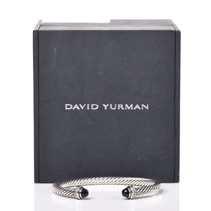 David Yurman Sterling Silver Diamond Black Onyx 5mm Cable Classics Princess Bracelet 6 of 6