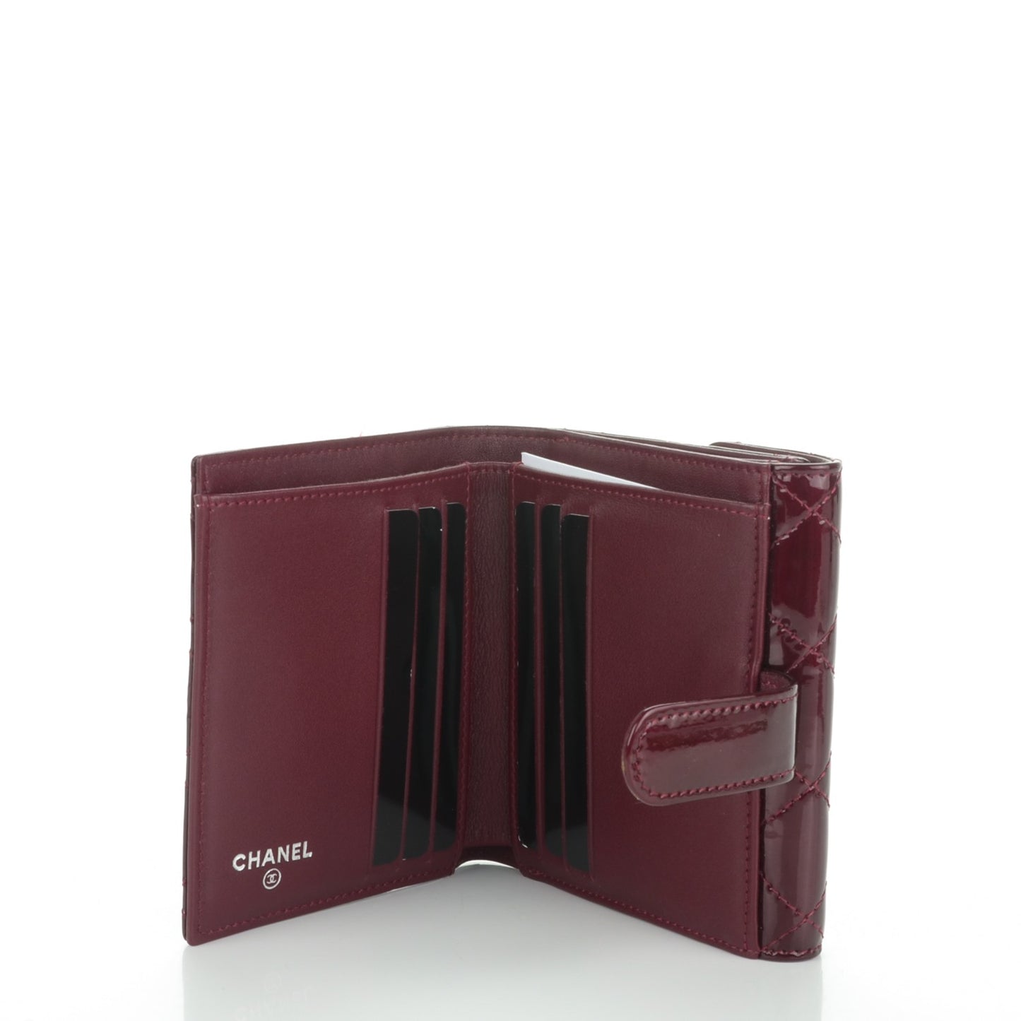 Patent Brilliant Compact Wallet Burgundy