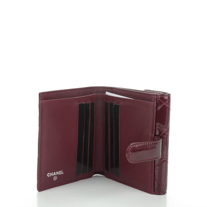 Chanel Patent Brilliant Compact Wallet Burgundy 5 of 8