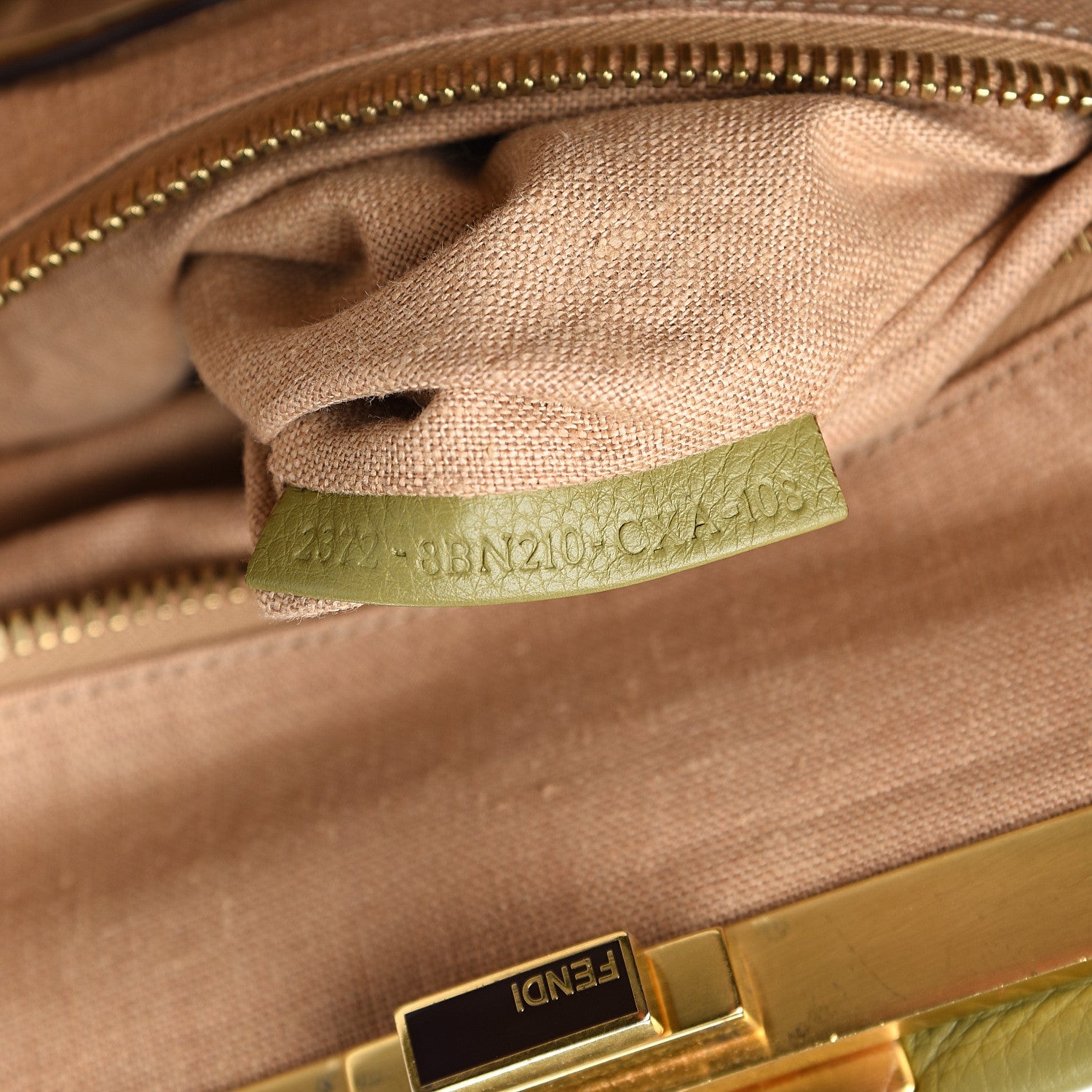 Fendi Cuoio Romano Selleria Large Peekaboo Iconic Satchel Muschio Moro 7 of 16
