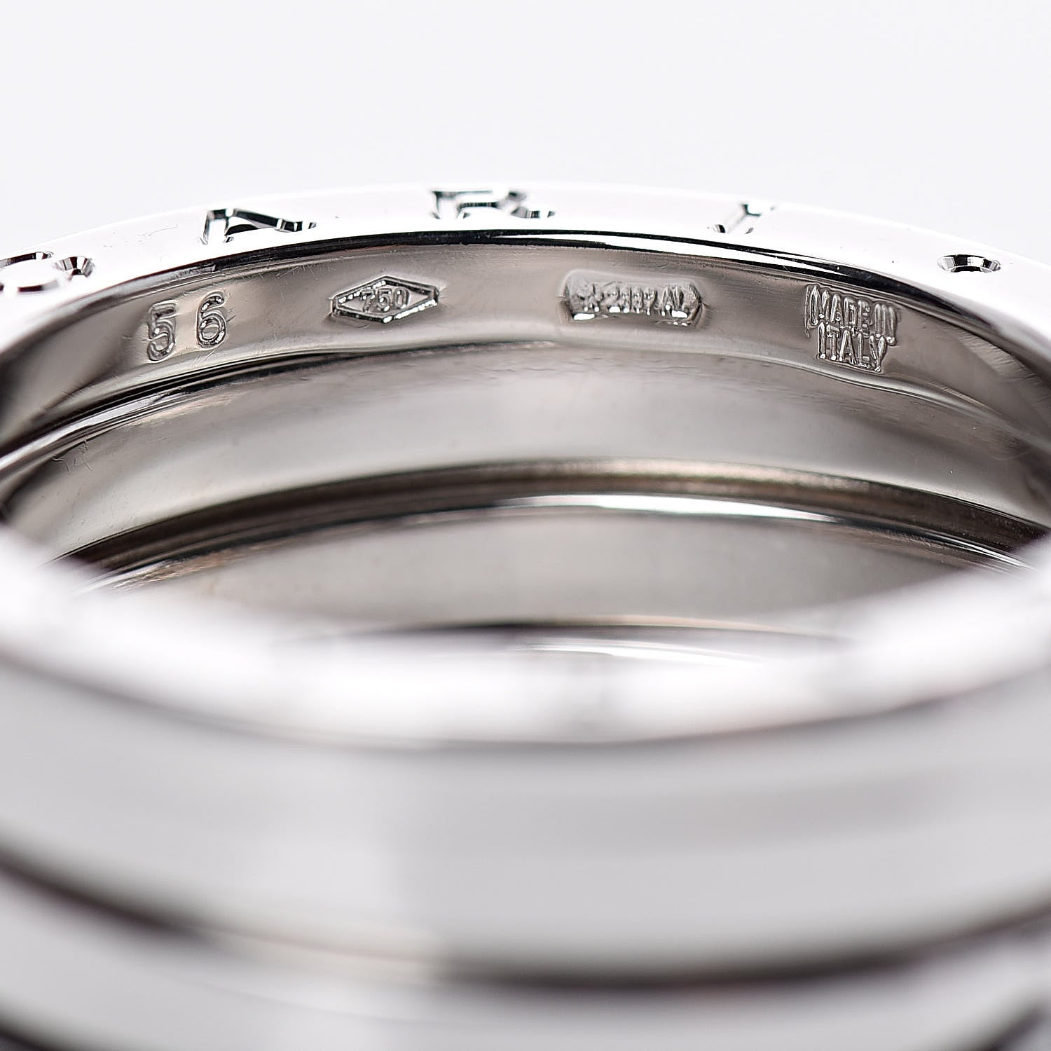 Bulgari 18K White Gold B.Zero1 Three-Band Ring 56 7.5 4 of 4