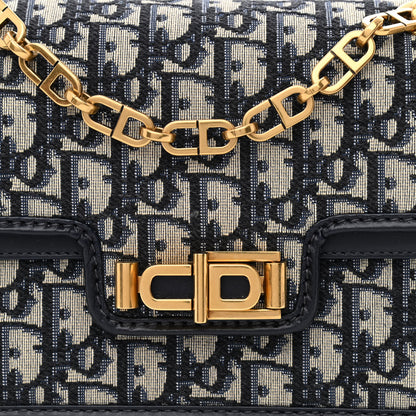 Christian Dior Oblique CD Lock Chain Flap Blue 9 of 11