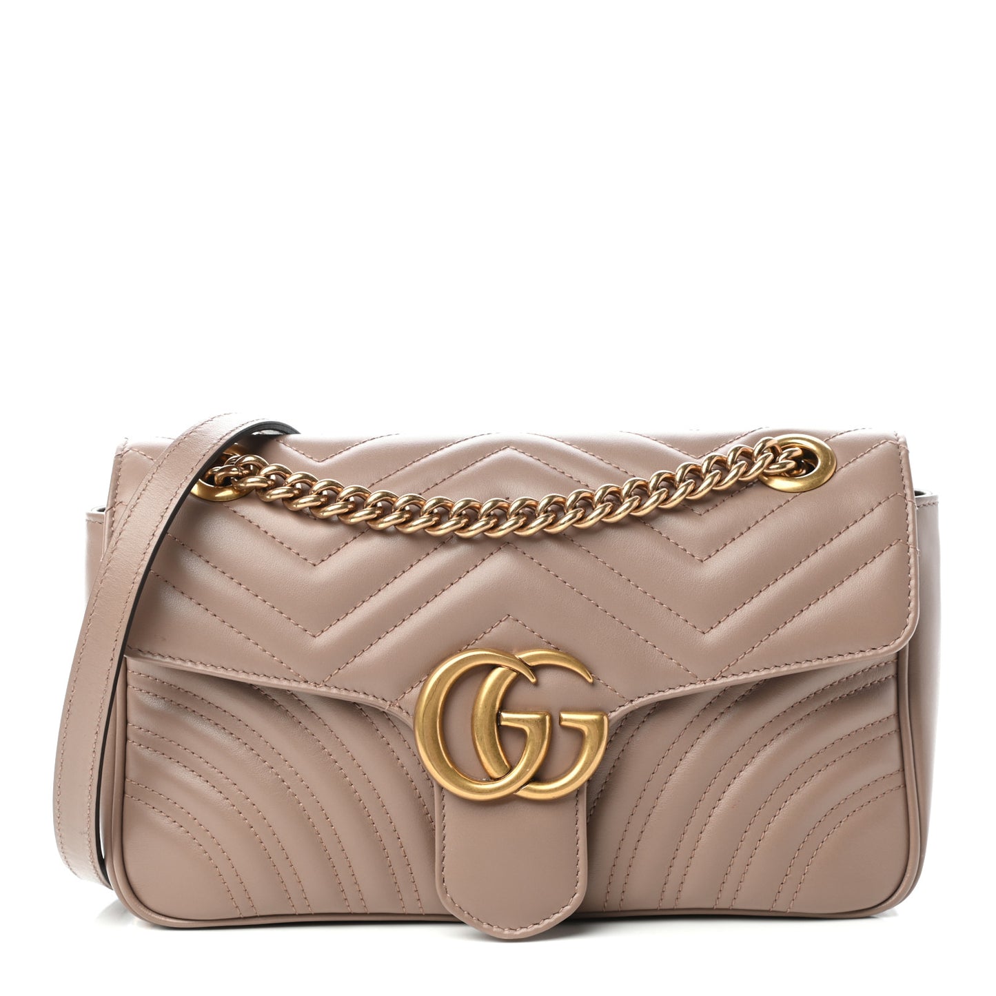Calfskin Matelasse Small GG Marmont Shoulder Bag Porcelain Rose